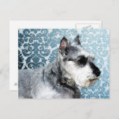 Carte Postale Schnauzer miniature peint (Devant / Derrière)