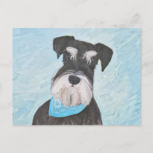 Carte Postale Schnauzer (Miniature) Peinture - Chien original mi
