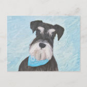 Carte Postale Schnauzer (Miniature) Peinture - Chien original mi (Devant)