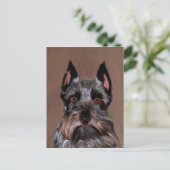 Carte Postale Schnauzer Miniature peinture couleur de l'eau (Debout devant)