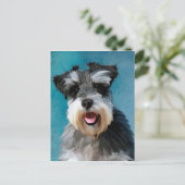 Carte Postale Schnauzer Miniature peinture couleur de l'eau (Debout devant)