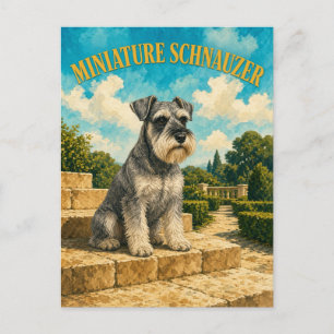 Carte Postale Schnauzer nain, Art de chien à l'aquarelle vintage