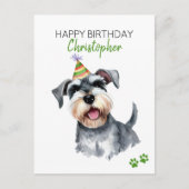 Carte Postale Schnauzer Personnalisé Joyeux Anniversaire  (Devant)