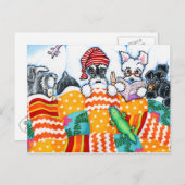 Carte Postale Schnauzers Et Snoozes (Devant / Derrière)