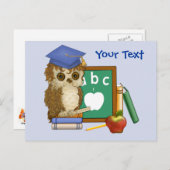 Carte Postale Scholar Owl (Devant / Derrière)