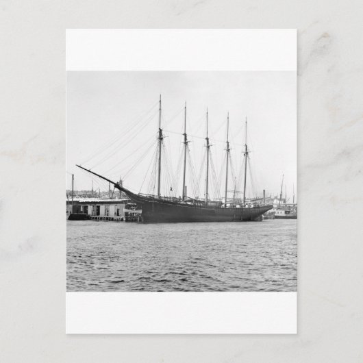 Carte Postale Schooner à cinq mâts, années 1800 (Devant)