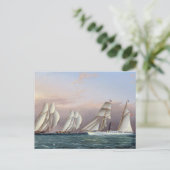 Carte Postale Schooners Dreadnought et Columbia 1870 (Debout devant)