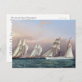 Carte Postale Schooners Dreadnought et Columbia 1870 (Devant / Derrière)