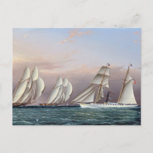 Carte Postale Schooners Dreadnought et Columbia 1870 (Devant)
