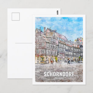 Carte Postale Schorndorf Allemagne Fameux Travel Place Watercolo