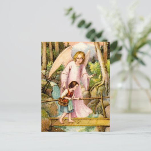 Carte Postale Schutzengel und Mädchen (Debout devant)
