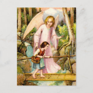 Carte Postale Schutzengel und Mädchen