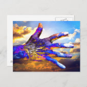 Carte Postale Sci-Fi à la main dans le ciel (Devant / Derrière)