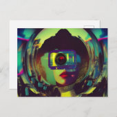 Carte Postale Sci-fi Femme Camera Abstraite (Devant / Derrière)
