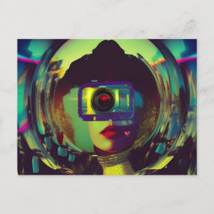 Carte Postale Sci-fi Femme Camera Abstraite
