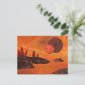 Carte Postale Sci-Fi "Mer du Feu" doubles soleils, Mer de lave (Debout devant)