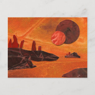 Carte Postale Sci-Fi "Mer du Feu" doubles soleils, Mer de lave