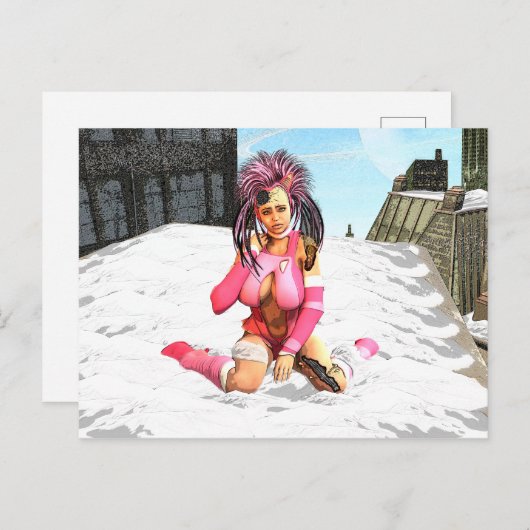 Carte Postale Sci Fi Snow Punk (Devant / Derrière)
