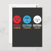 Carte Postale Science Chimie Pun Proton Electron Neutron (Devant / Derrière)