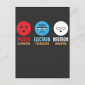Carte Postale Science Chimie Pun Proton Electron Neutron (Devant)