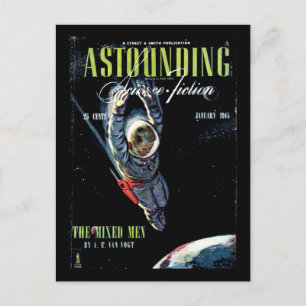 Carte Postale Science-fiction étonnante_ Janvier 1945_Pulp Art