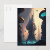 Carte postale Science Fiction Futuriste Ville (Devant / Derrière)