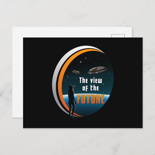 Carte Postale Science-Fiction Ufo Alien Spatial Sci-Fi Drôle Cad (Devant / Derrière)