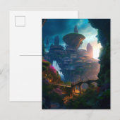 Carte Postale Science Fiction Ville Paysage Sci Fi (Devant / Derrière)