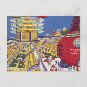 Carte Postale Science-fiction vintage, Futuriste New York