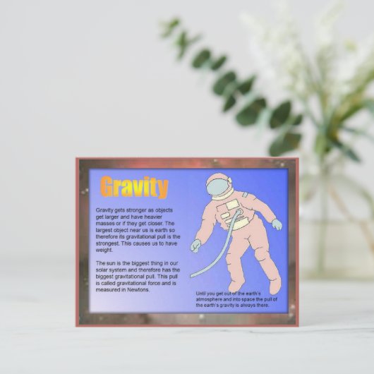 Carte Postale Science, gravité (Debout devant)