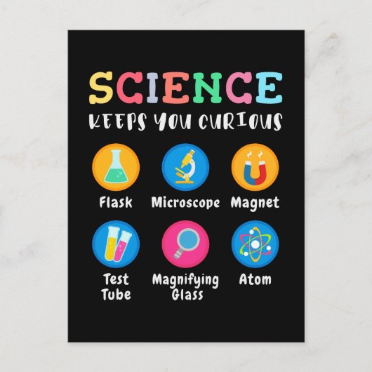 Carte Postale Science keeps you curious (Devant)