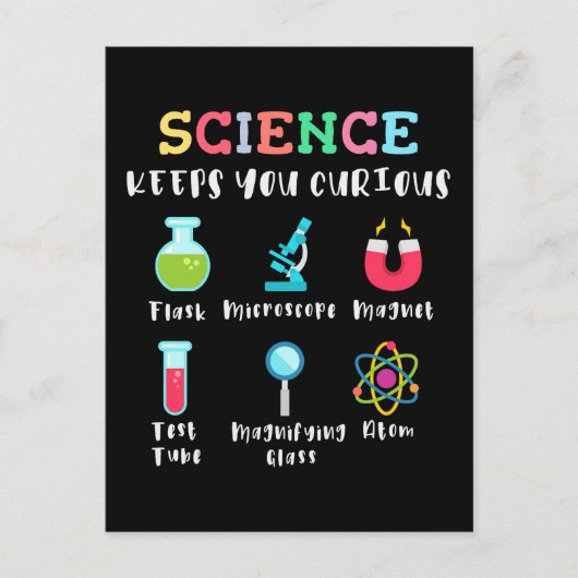 Carte Postale Science keeps you curious (Devant)
