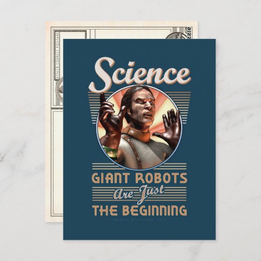 Carte Postale Science : Les robots géants ne sont qu'un début (Devant / Derrière)