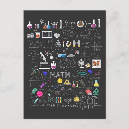 Carte Postale Science Physique Math Chimie Biologie Astronomie (Devant)
