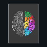 Carte Postale Sciences du cerveau coloré<br><div class="desc">Neurodiversity Awareness Cadeau Art. Colorful Cerveau Ingénierie Science.</div>