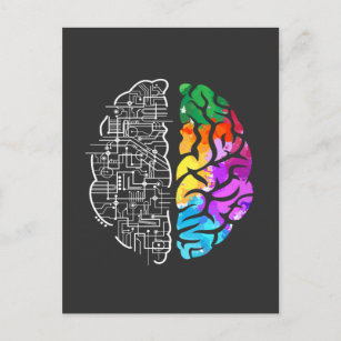 Carte Postale Sciences du cerveau coloré