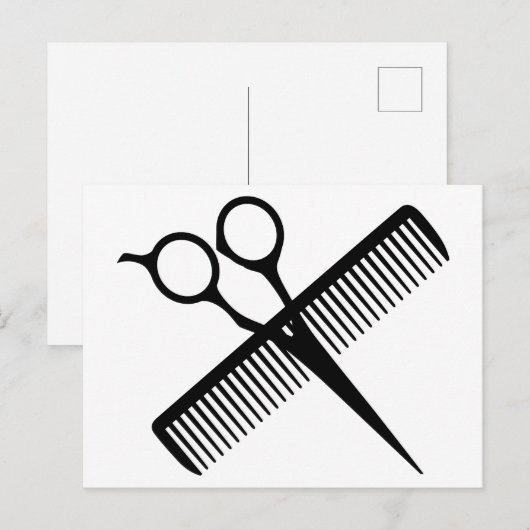 Carte Postale Scissors et Comb (Devant / Derrière)