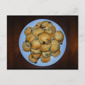 Carte Postale Scones aux fruits présentés sur du bois (Devant)