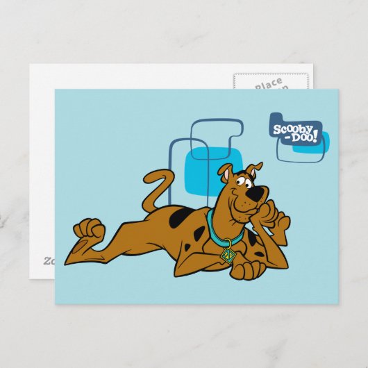 Carte Postale Scooby-Doo Carré Rétro Couché (Devant / Derrière)