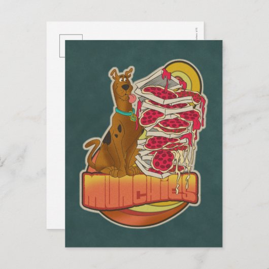 Carte Postale Scooby-Doo | Pile de Pizza "Munchies" Graphique (Devant / Derrière)