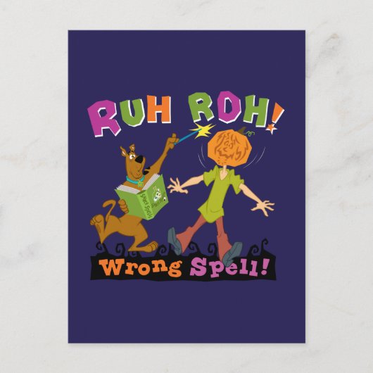 Carte Postale Scooby-Doo | Ruh Roh ! Mauvais sort ! (Devant)