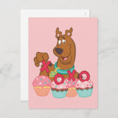 Carte Postale Scooby Doo - Scooby XOXO Cupcakes (Devant / Derrière)