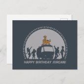 Carte Postale Scooby Doo Style Tribal Van Silhouette (Devant / Derrière)