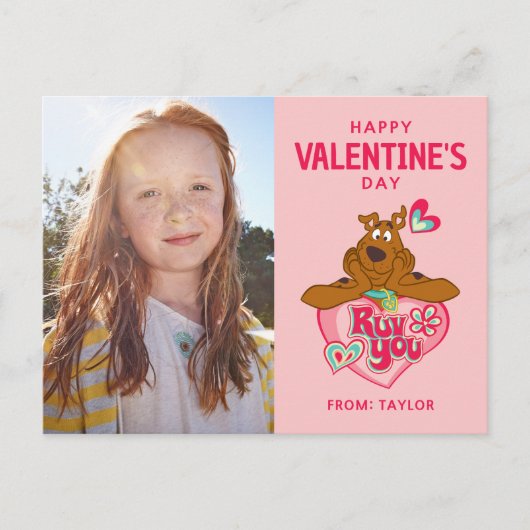Carte Postale Scooby Doo t'aime pour la Saint-Valentin (Devant)