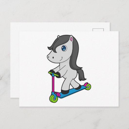 Carte Postale Scooter à cheval (Devant / Derrière)
