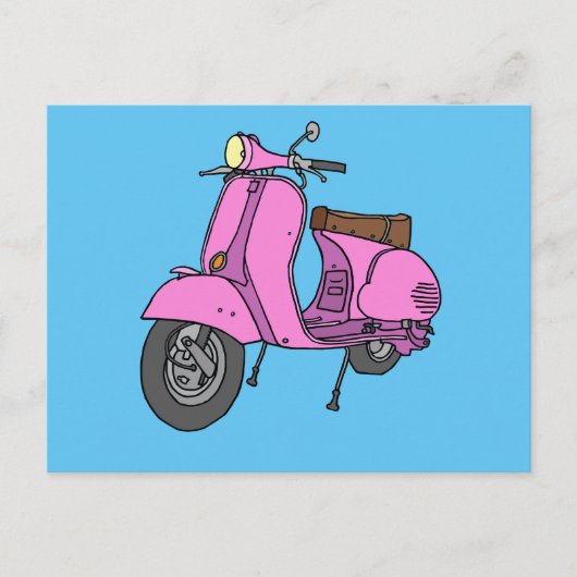 Carte Postale Scooter à moteur rose (Devant)
