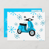 Carte Postale Scooter bleu (Devant / Derrière)