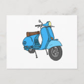 Carte Postale Scooter bleu (Vespa) (Devant)
