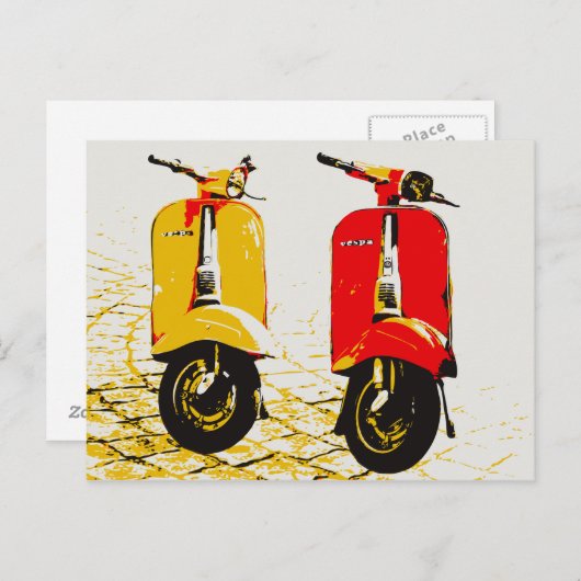 Carte Postale Scooter classique (Devant / Derrière)