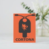 Carte postale Scooter Cortona (Debout devant)
